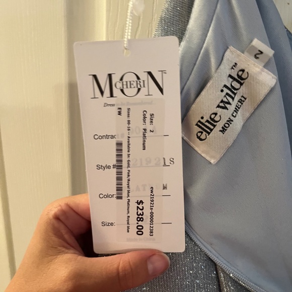 Homecoming prom two piece sparkle platinum dress - Picture 3 of 3